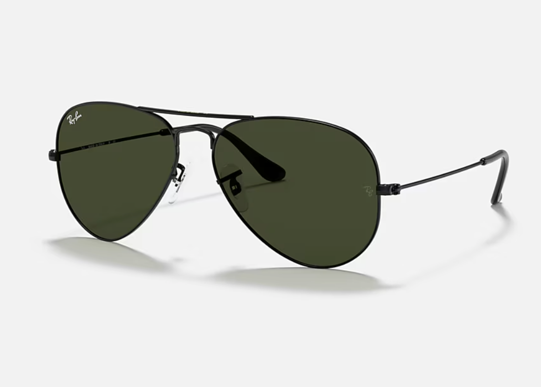 Ray-Ban RB3025 Aviator Large Metal Black | G-15 Green