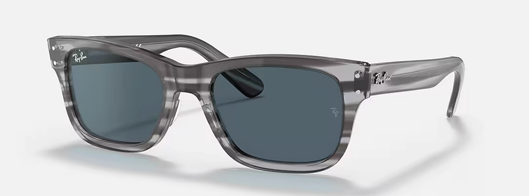 Ray-Ban Mr. Burbank Polished Grey Frame l Blue Lens RB2283
