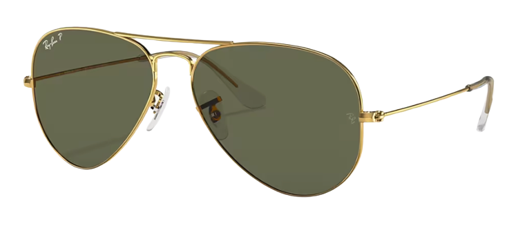 Ray Ban Aviator Large Metal Arista Frame l Green Polarized Lens