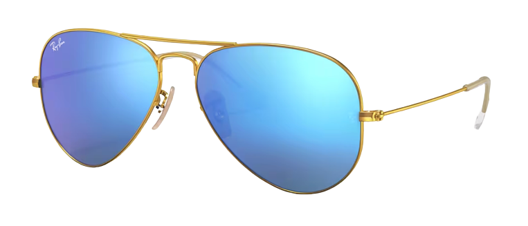 Ray-Ban RB3025 Aviator Large Metal Matte Arista | Grey Mirror Blue