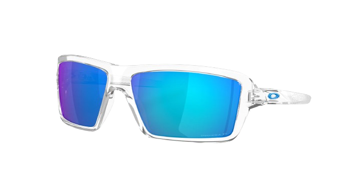 Oakley Cables OO9129-05 Polished Clear Frame | Prizm Sapphire Polarized Lens
