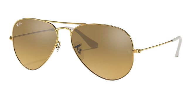 Ray-Ban Aviator Large Metal Arista Frame l Brown Mirror Gradient Grey Lens