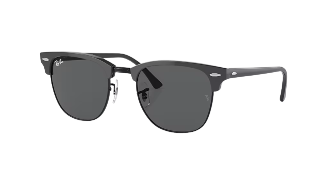 Ray-Ban Clubmaster Grey on Black Frame l Dark Grey Lens