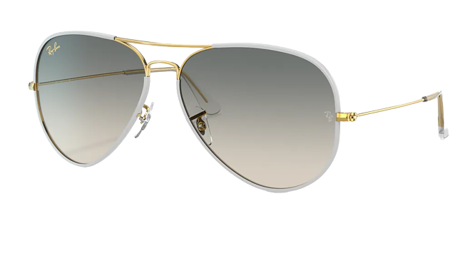 RayBan Aviator Full Color Grey Legend Gold Frame l Clear Gradient Grey Lens