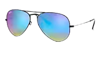 Ray-Ban RB3025 Aviator Large Metal Black/Brown Gradient Mirror Blue