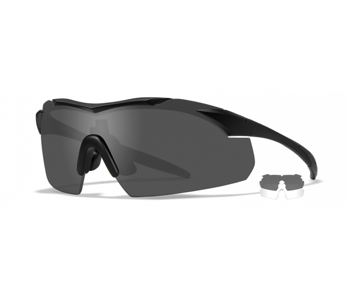 Wiley X Vapor Medium CH3501 Matte Medium Black Frame | Clear/Grey Lens