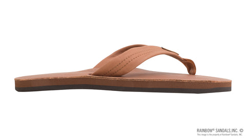 Rainbow Sandals Men's Single Layer Classic Leather with Arch Support 1" Strap