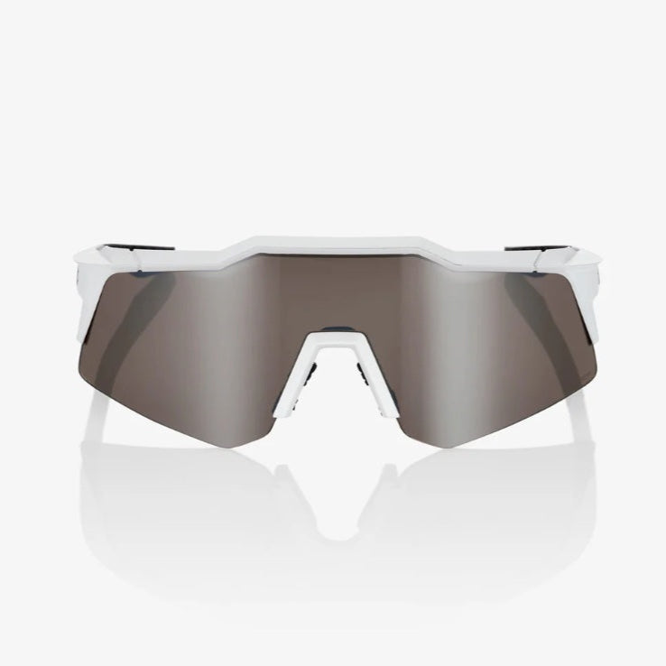 100% SPEEDCRAFT® XS Matte White HiPER® Silver Mirror Lens