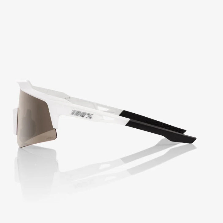 100% SPEEDCRAFT® XS Matte White HiPER® Silver Mirror Lens