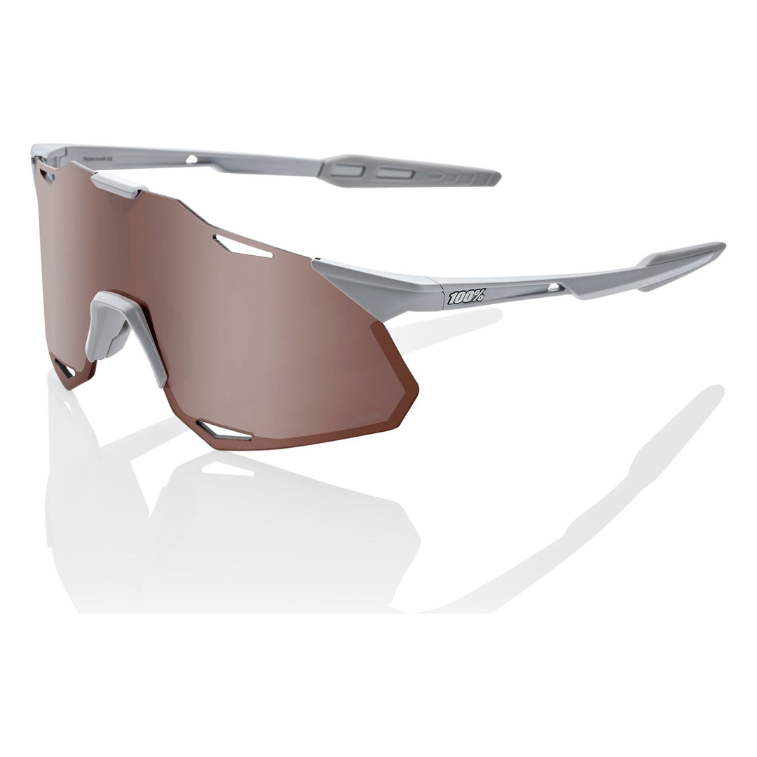 100% Hypercraft XS Matte Stone Grey HiPER Crimson Silver Mirror Lens 60002-00001