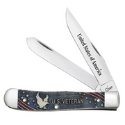 Case U.S. Veterans Natural Bone Color Wash Trapper