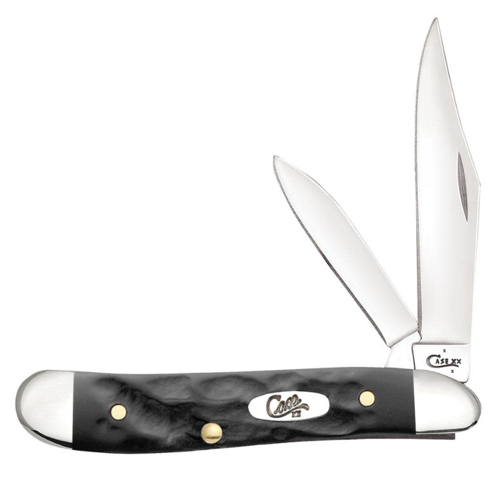 Case Jigged Rough Black Synthetic Peanut