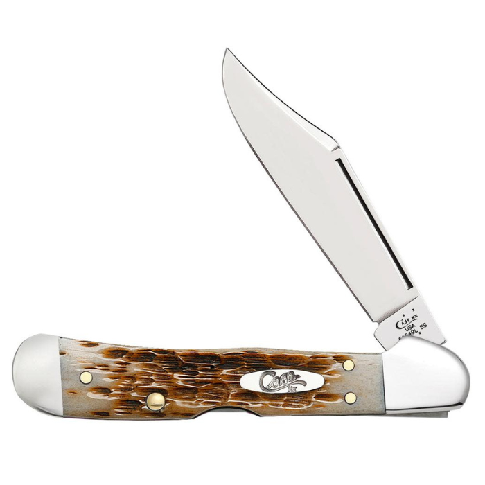 Case Amber Bone Peach Seed Jig Mini CopperLock