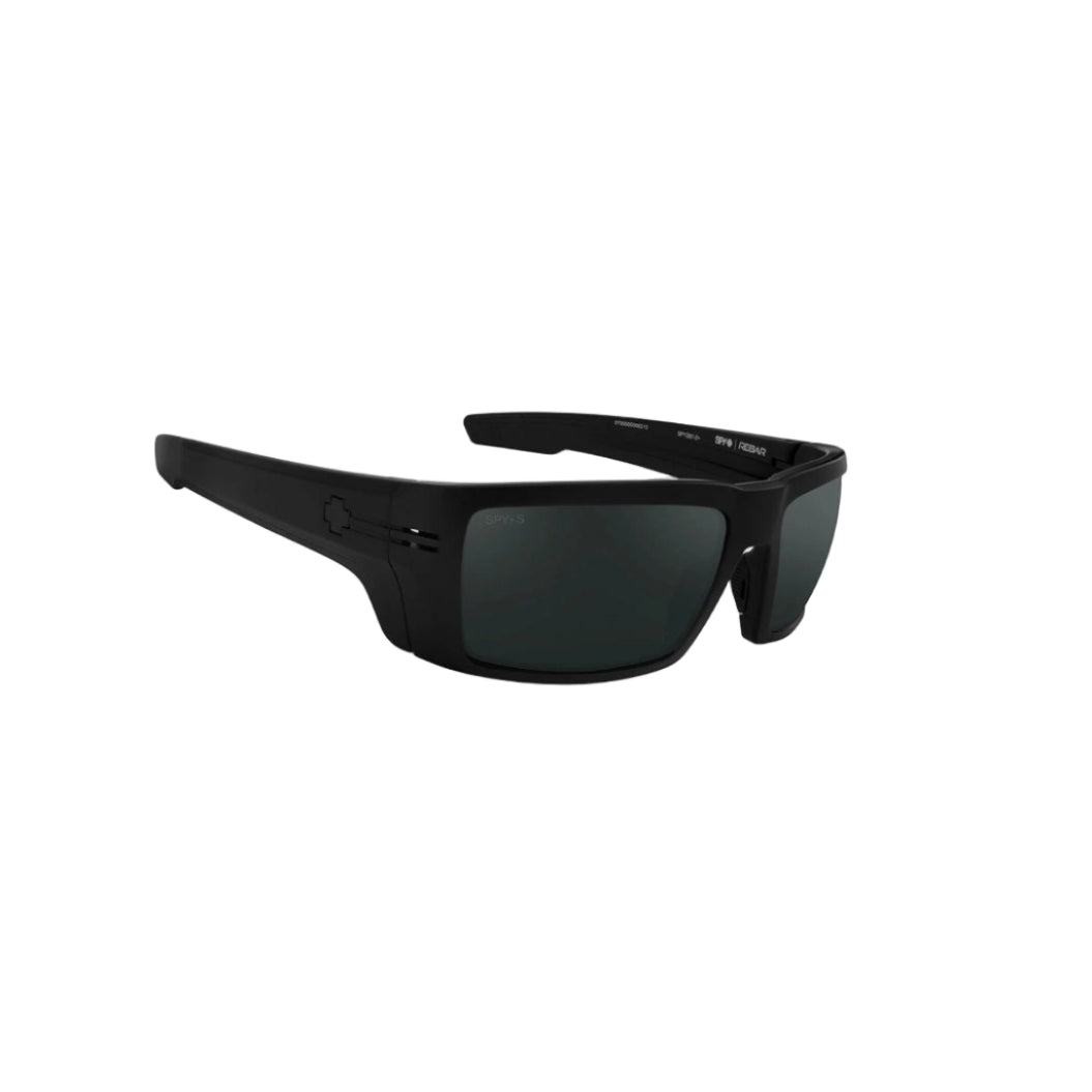 Spy Rebar Ansi Matte Black Frame l Happy Boost Polar Black Mirror Lens