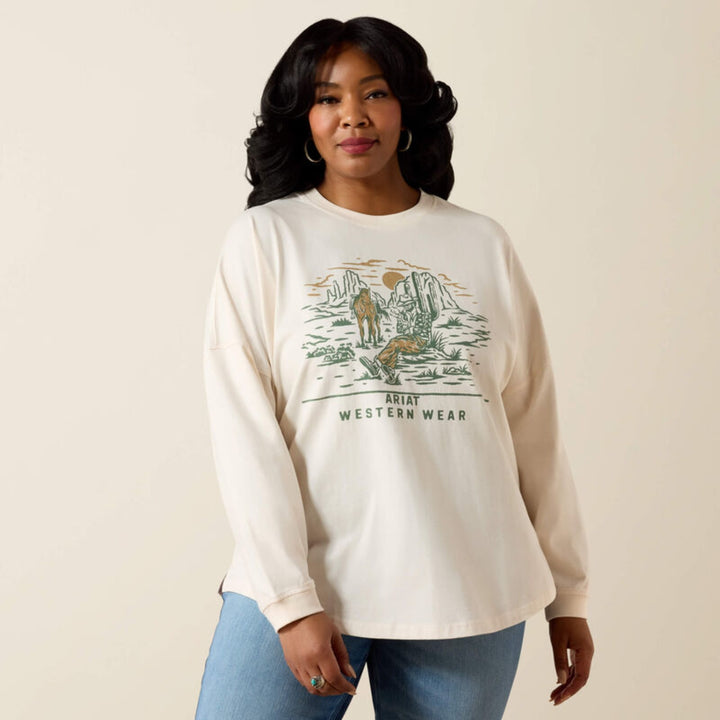 Ariat Women's Canvas Oversized Long Sleeve T-Shirt