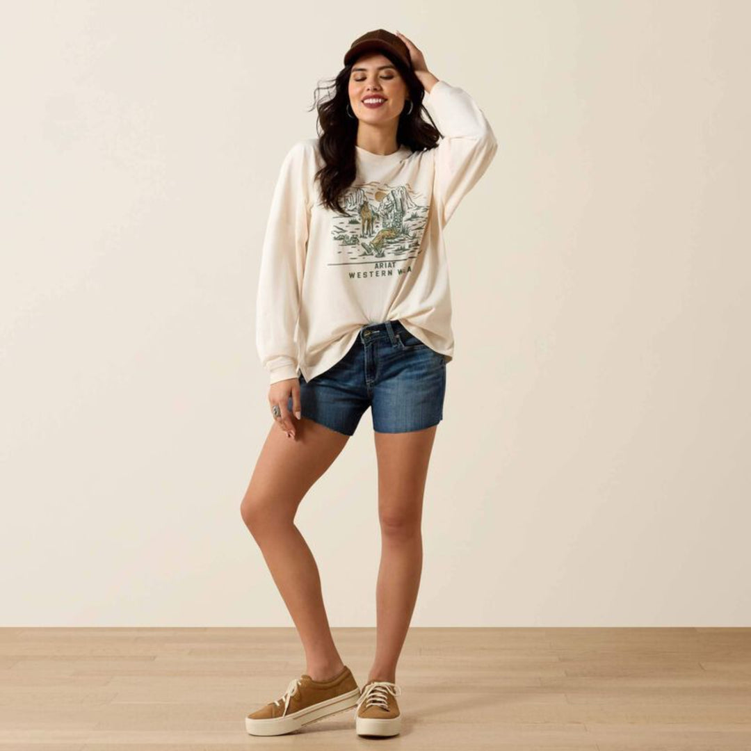 Ariat Women's Canvas Oversized Long Sleeve T-Shirt