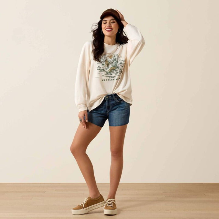 Ariat Women's Canvas Oversized Long Sleeve T-Shirt