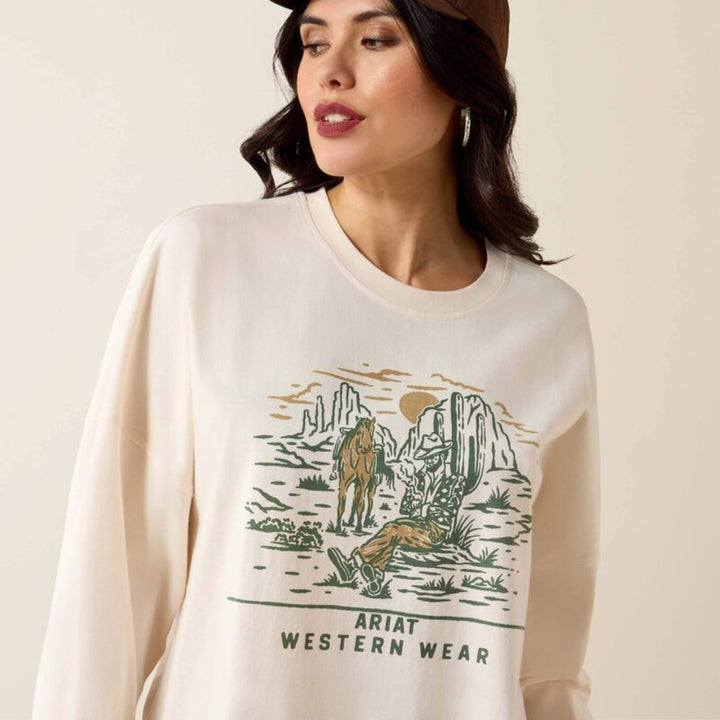 Ariat Women's Canvas Oversized Long Sleeve T-Shirt