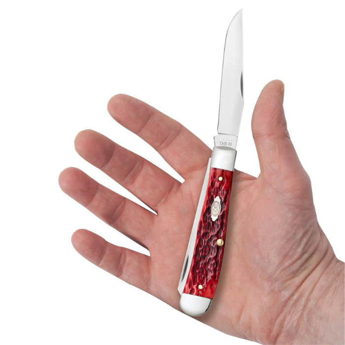 Case Dark Red Bone Peach Seed Jigg Trapper