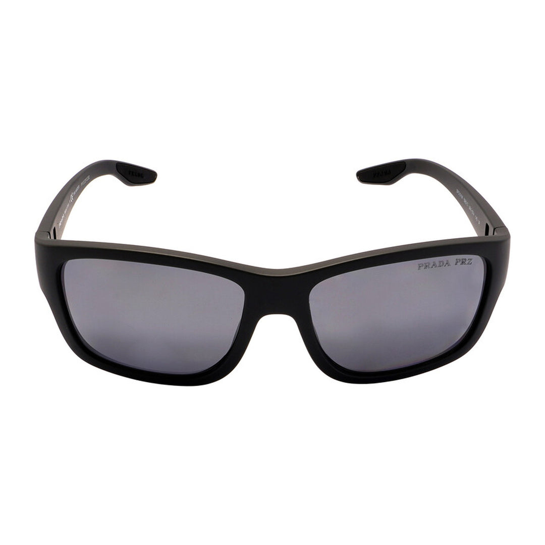 Prada PS01WS Sunglasses - Grey Rubber | Dark Grey Mirror Silver Polar (UFK07H)