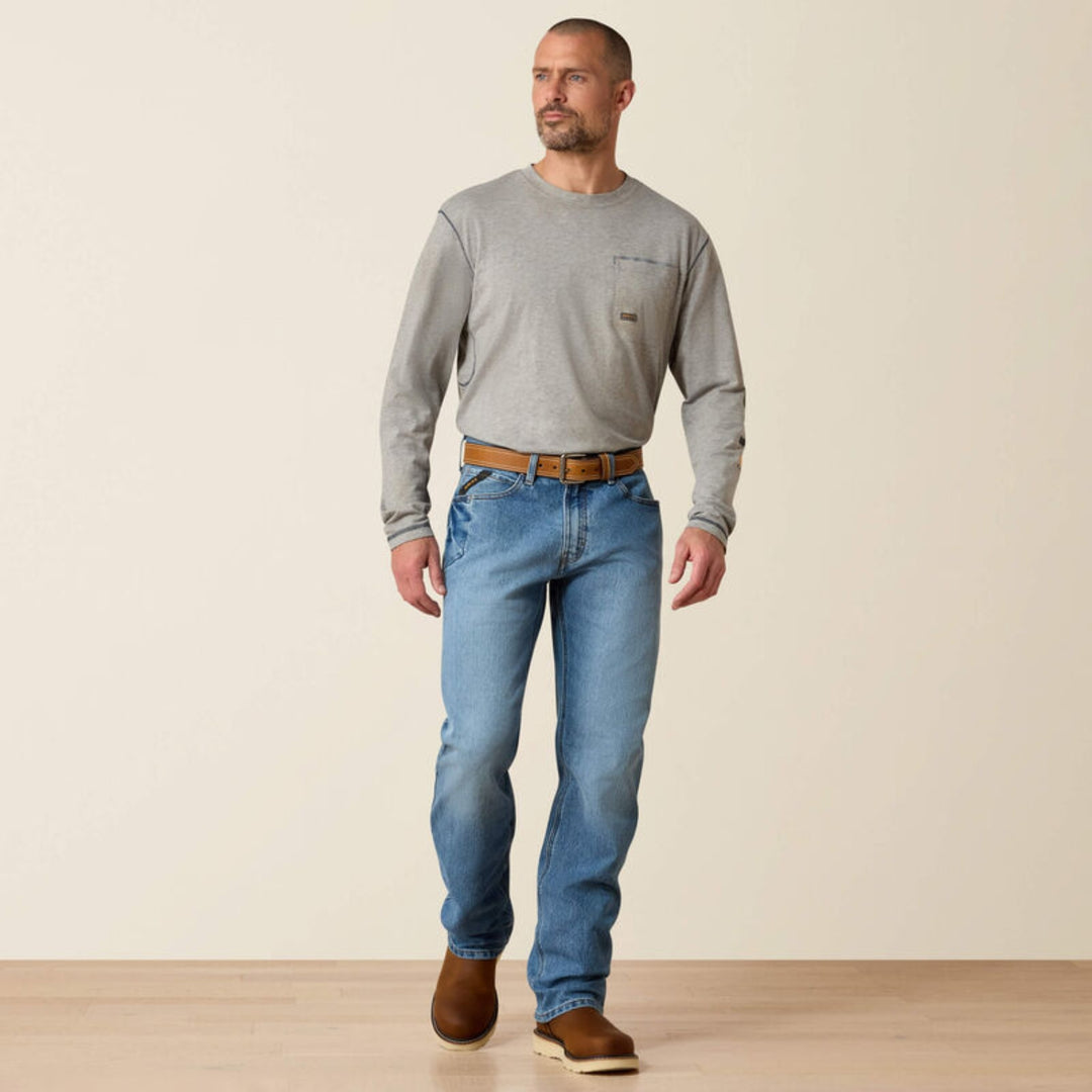 Ariat Men's Rebar M4 Relaxed DuraStretch Basic Boot Cut Jean