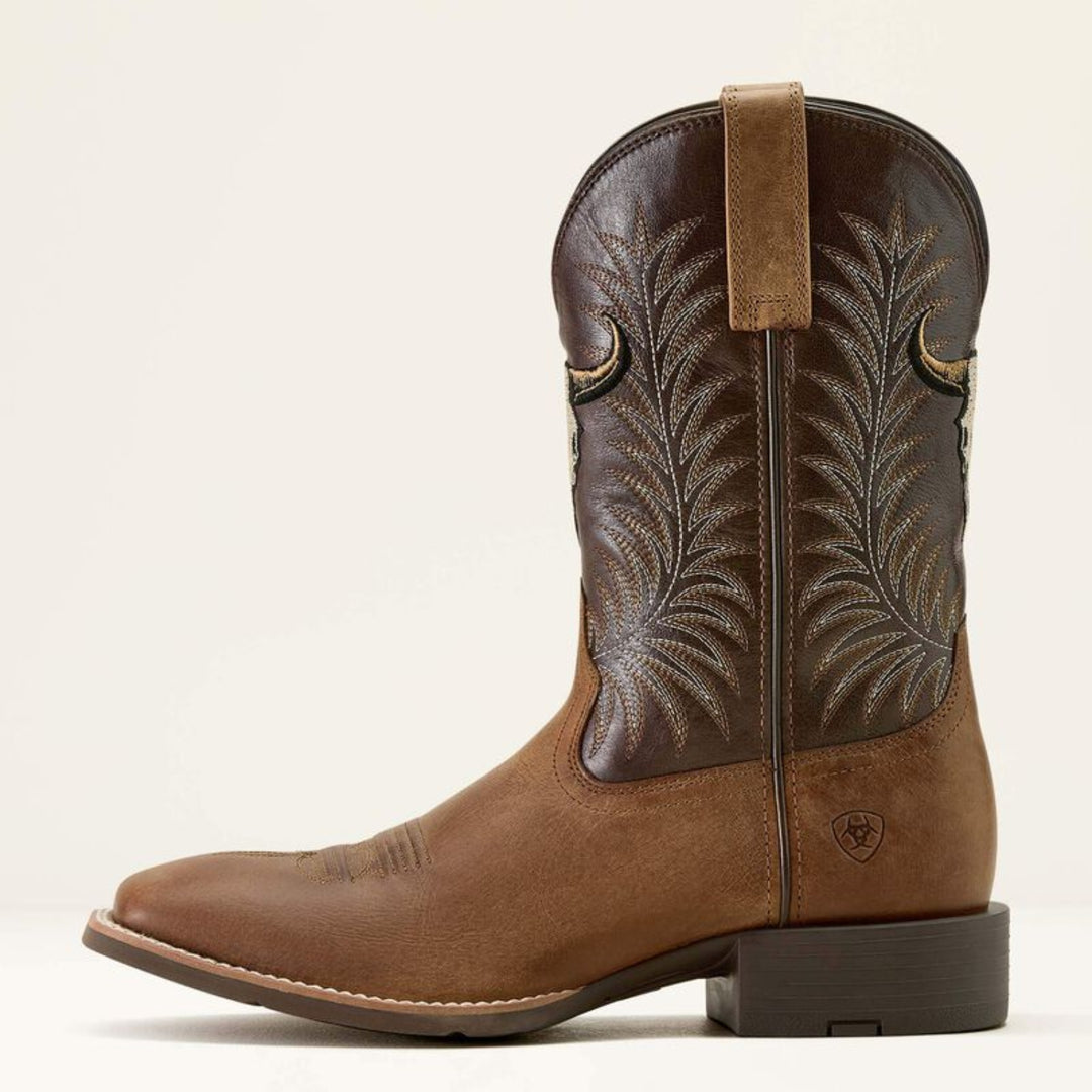 Ariat Men's Sport Steer Skull Wide Square Toe Cowboy Boot