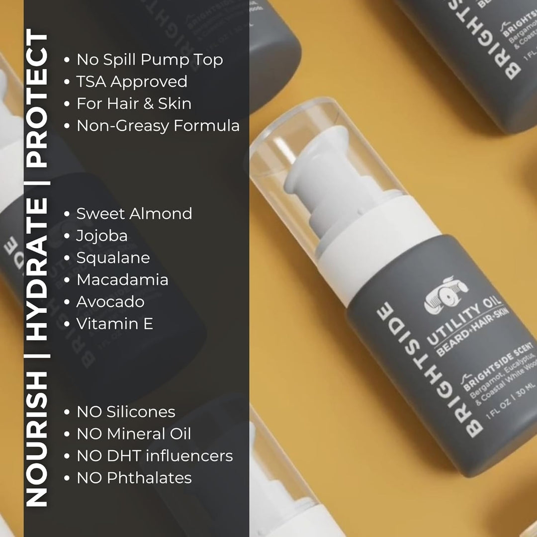 Brightside Utility Oil: Beard + Hair + Skin