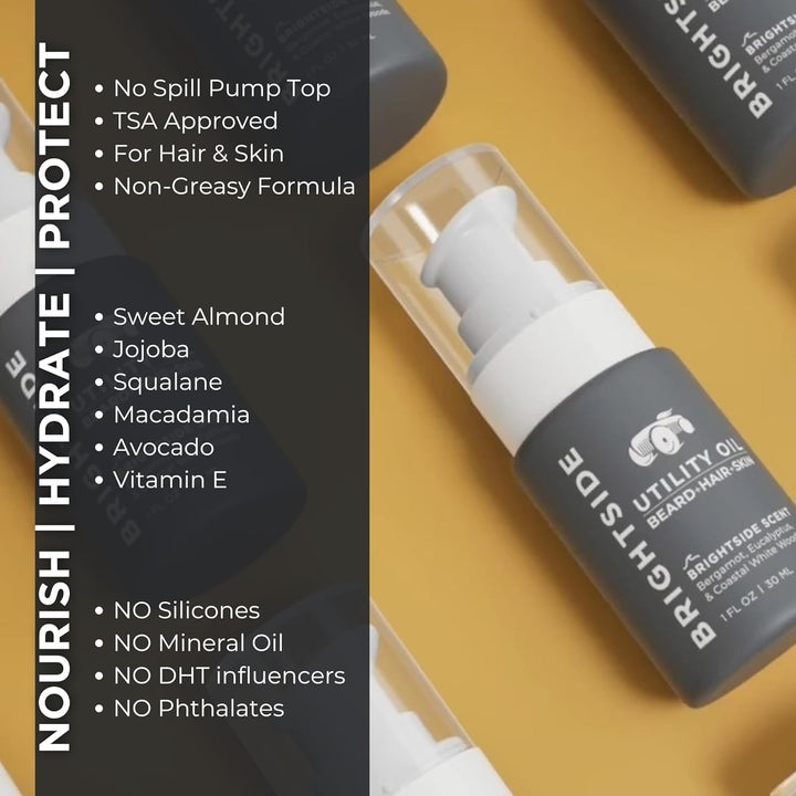 Brightside Utility Oil: Beard + Hair + Skin