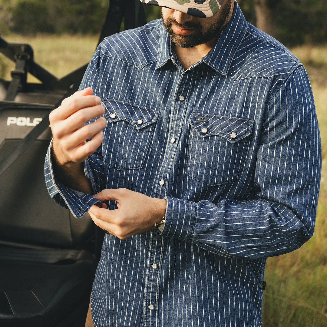 Howler Bros Dust Up Denim Longsleeve Snapshirt | Men's