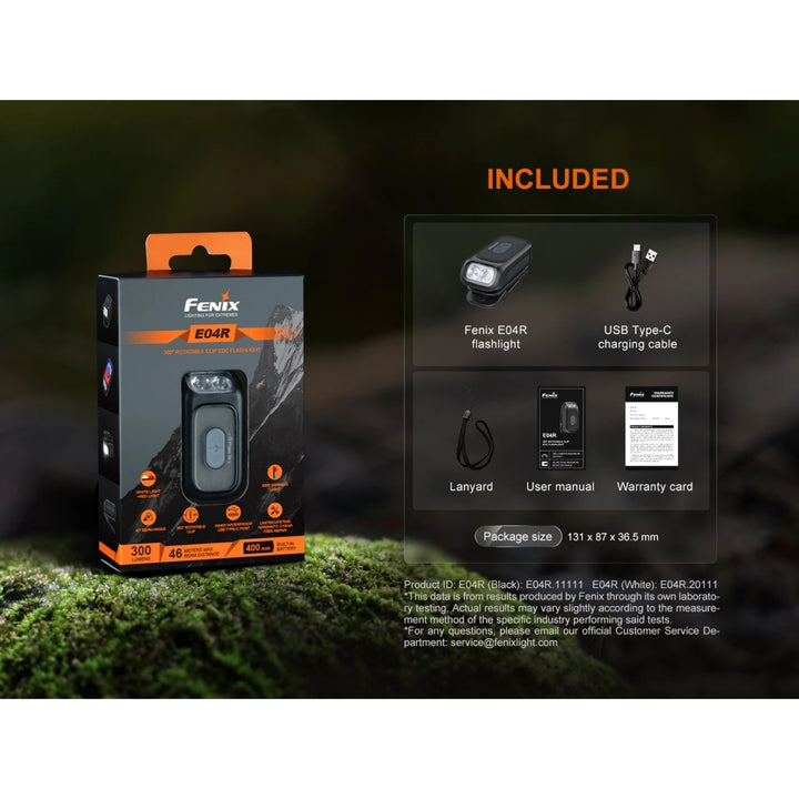 Fenix E04R Rotating Clip On Light