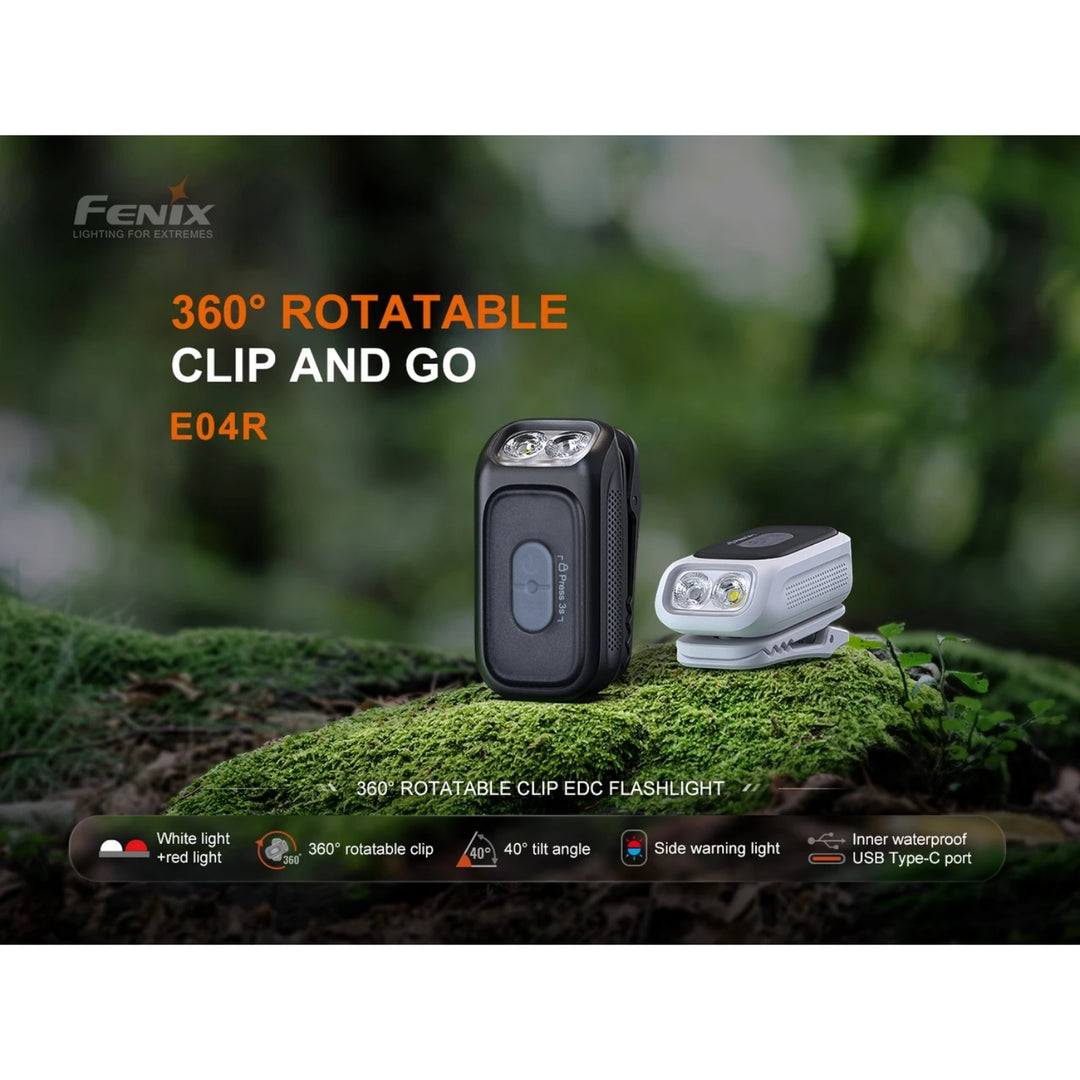 Fenix E04R Rotating Clip On Light