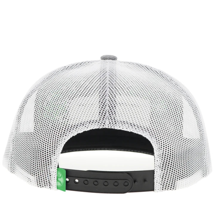 HOOEY "HORIZON" HAT GREY/WHITE W/GREEN/WHITE & BLACK PATCH