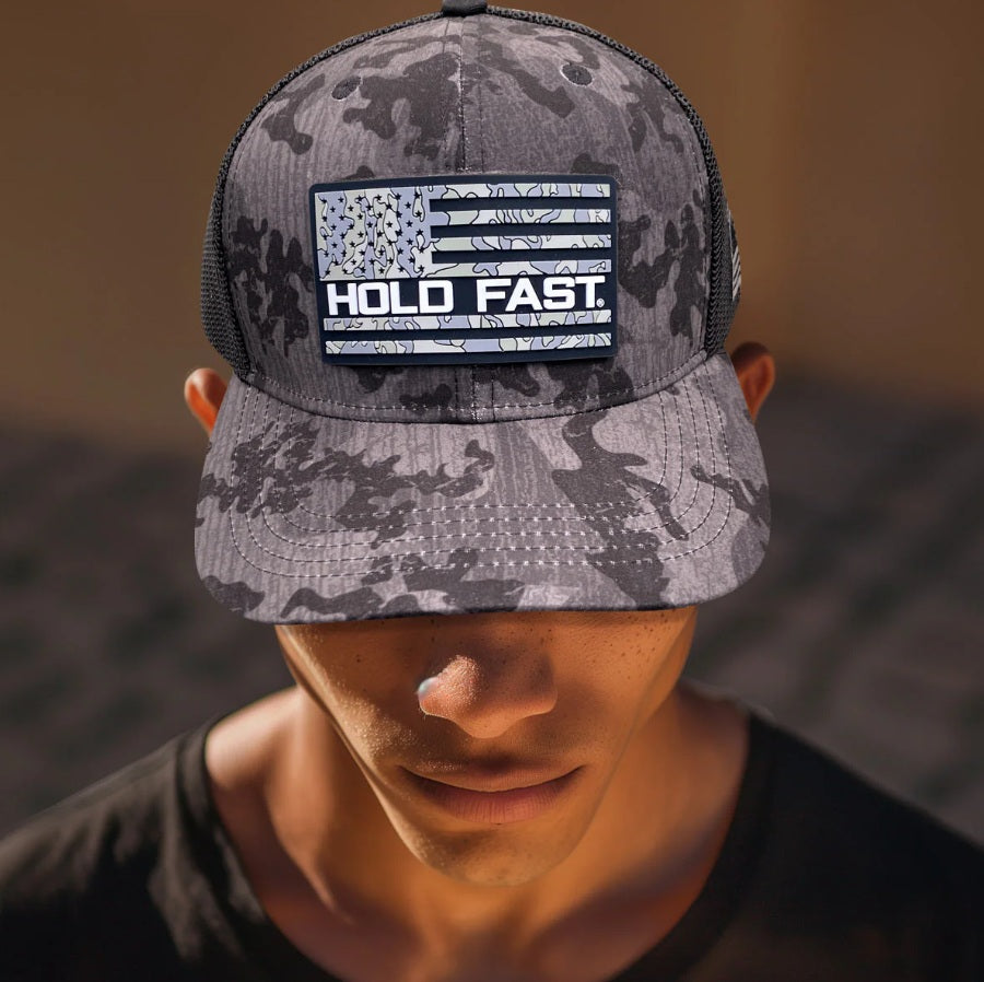 Kerusso HOLD FAST Men's "Dark Grey Desert Camo" Cap