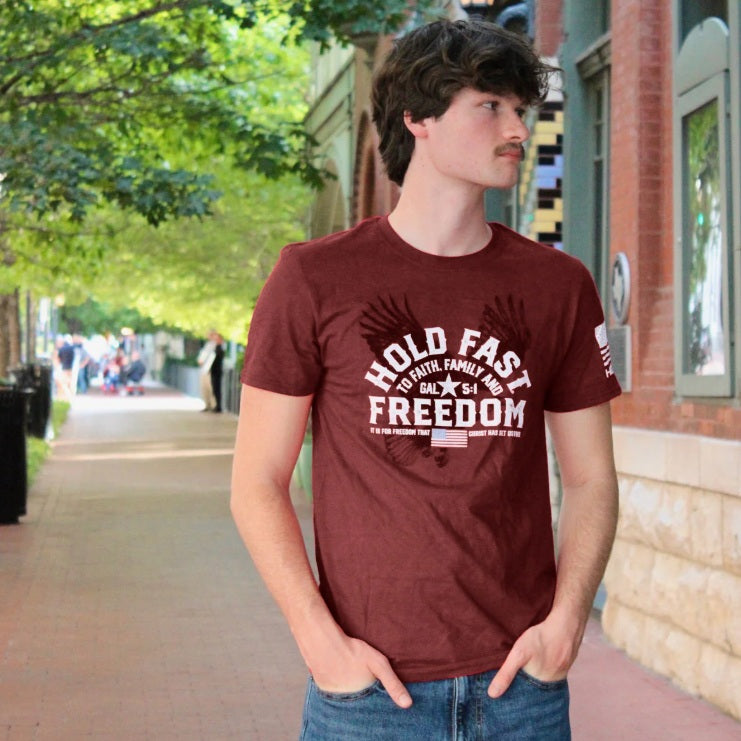 Kerusso HOLD FAST Men's Freedom Eagle Crest T-Shirt