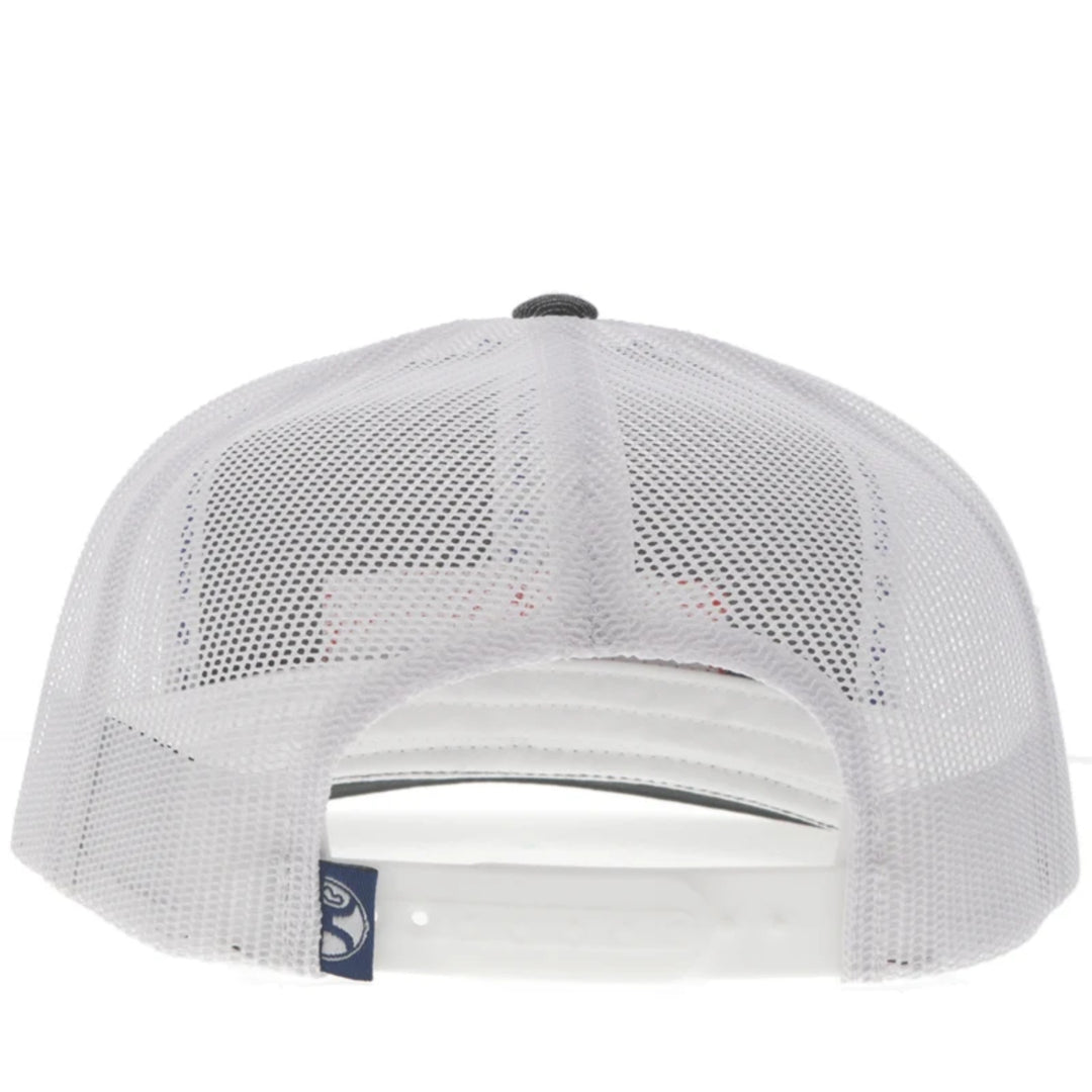 HOOEY "LOCK-UP" HAT CHARCOAL/ WHITE W/RED/WHITE & BLUE PATCH