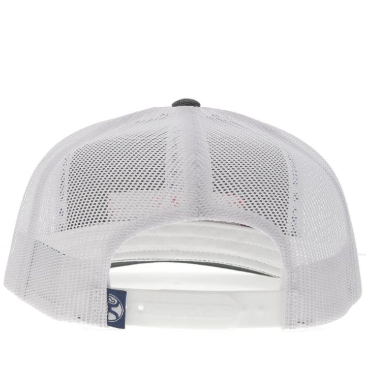 HOOEY "LOCK-UP" HAT CHARCOAL/ WHITE W/RED/WHITE & BLUE PATCH