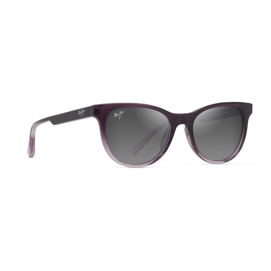 Maui Jim Grey Lonomea Matte Trans Dark Violet To Lilac - quarter view