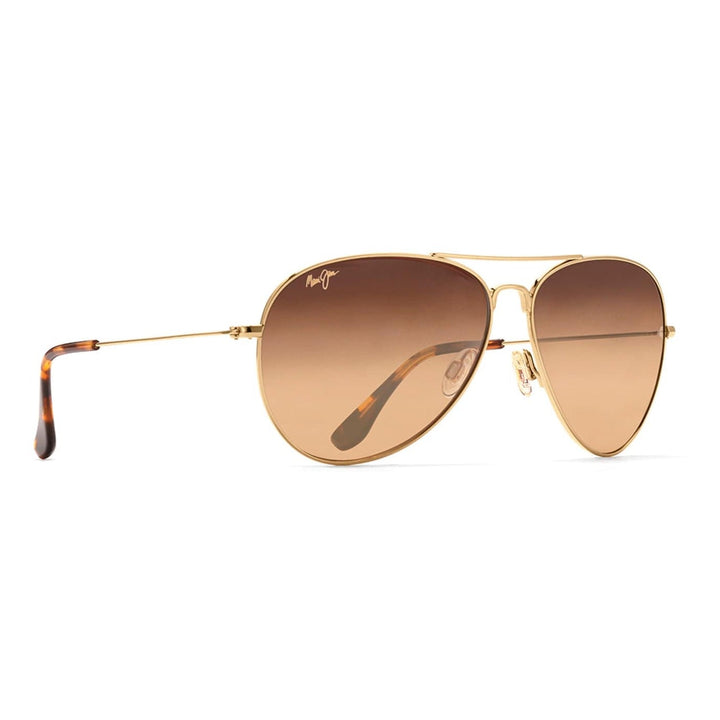 Maui Jim HCL Bronze Mavericks Gold Frame - quarter view