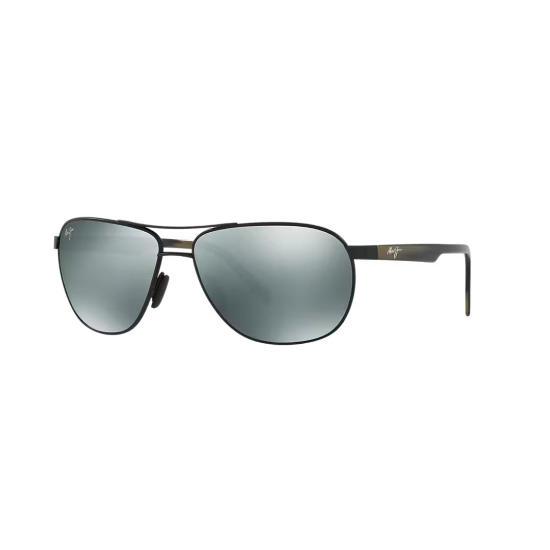 Maui Jim 728-2M Grey Castles Black Matte Frame l Gunmetal Mirror Lens