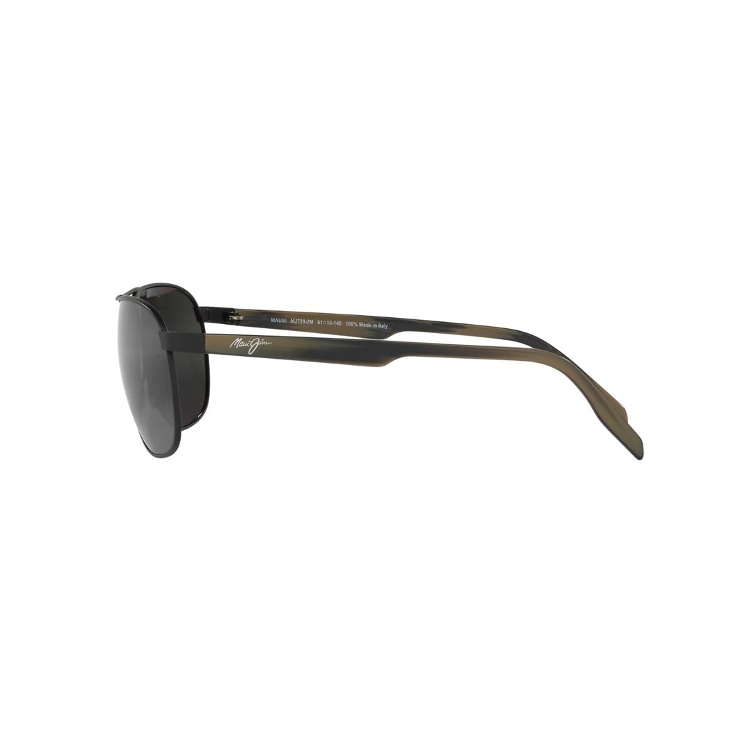 Maui Jim 728-2M Grey Castles Black Matte Frame l Gunmetal Mirror Lens