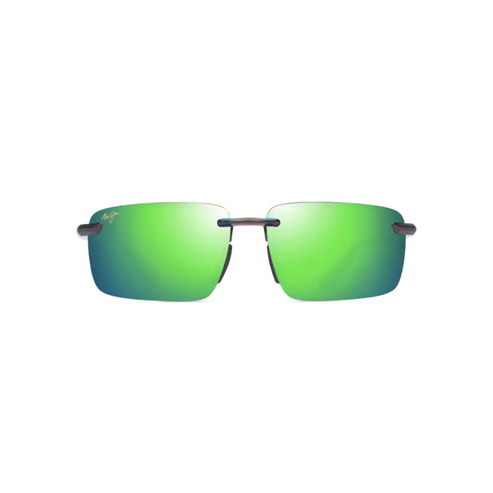 Maui Jim GM656-01 Laulima Asian Fit Shiny Transparent Brown Frame l Maui Green Polarized Lens