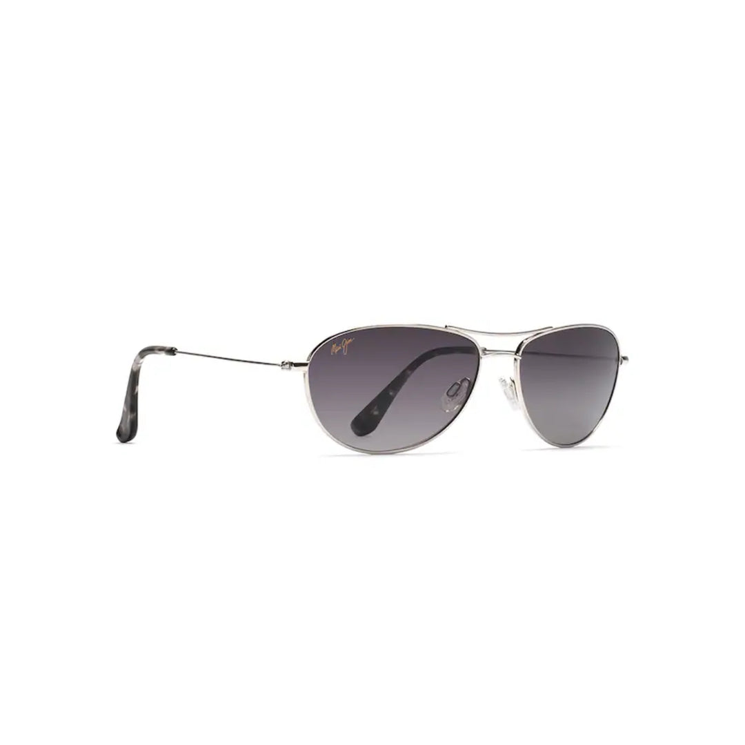 Maui Jim GS245-17 Baby Beach Silver Frame l Grey Mirror Polar Lens