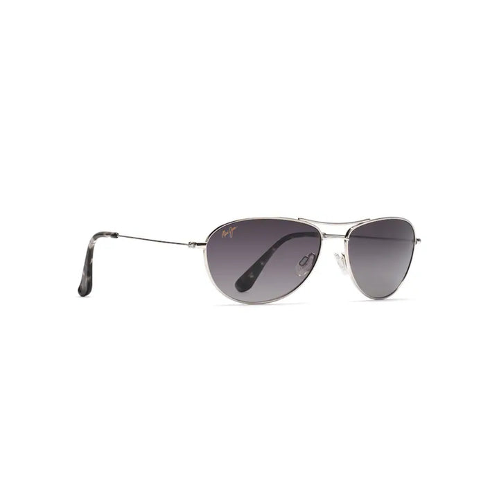 Maui Jim GS245-17 Baby Beach Silver Frame l Grey Mirror Polar Lens