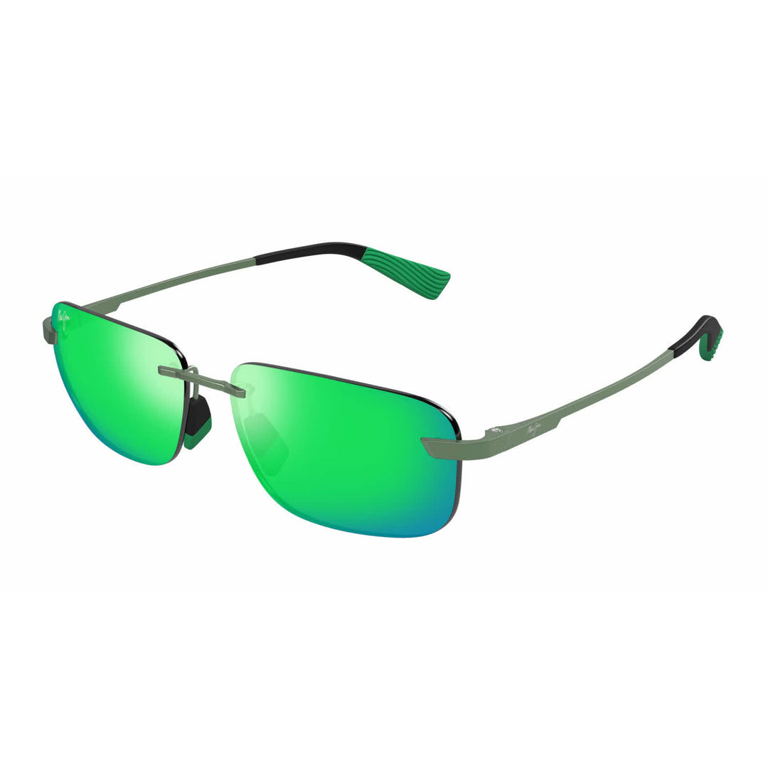 Maui Jim GM624-15 Lanakila Matte Transparent Green Frame l Maui Green Polarized Lens