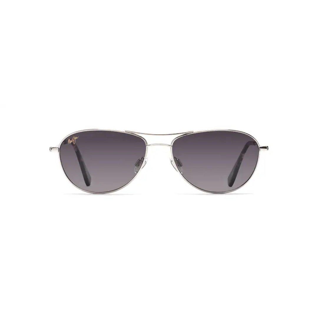 Maui Jim GS245-17 Baby Beach Silver Frame l Grey Mirror Polar Lens