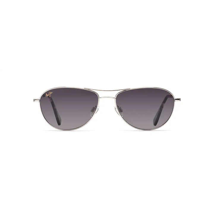 Maui Jim GS245-17 Baby Beach Silver Frame l Grey Mirror Polar Lens