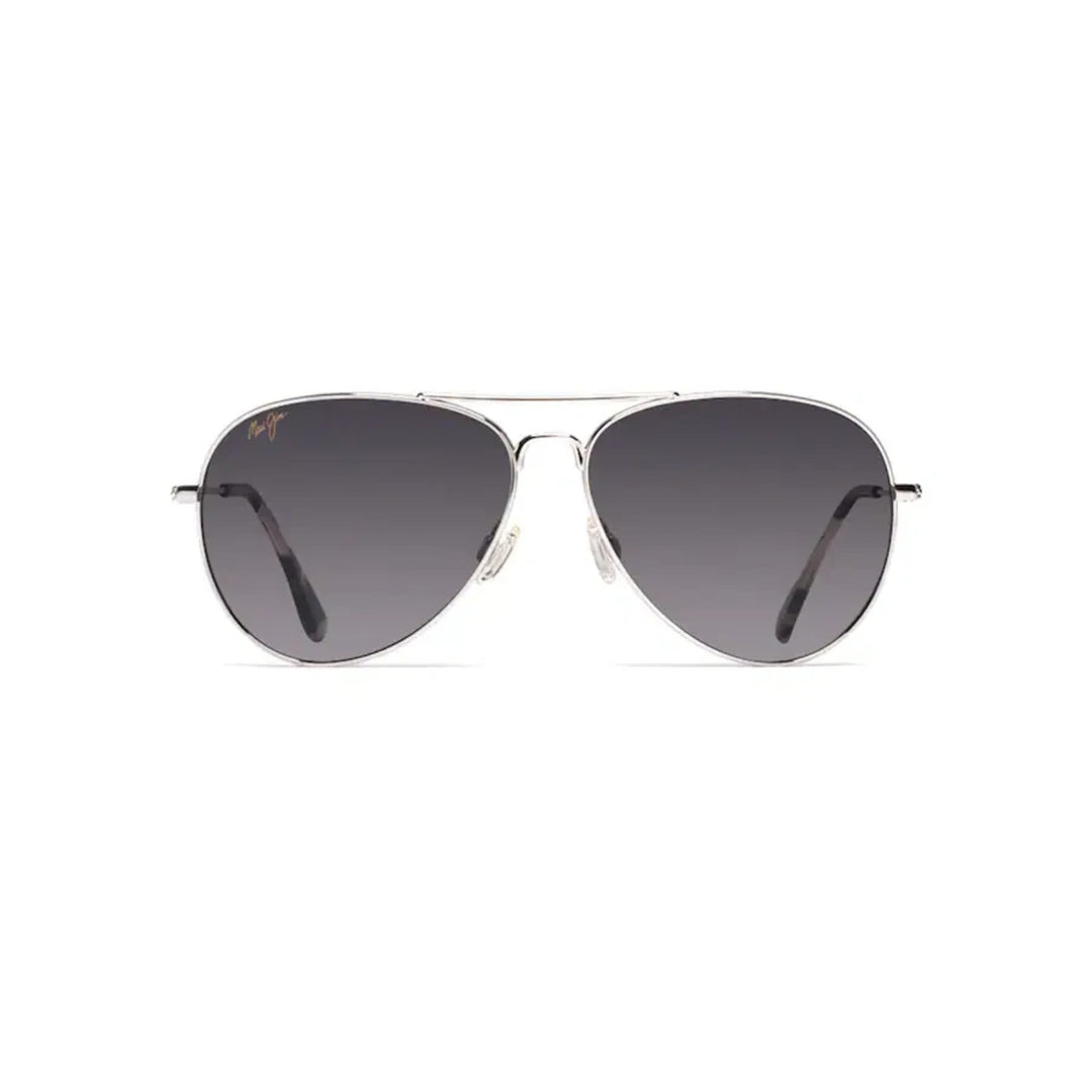 Maui Jim GS264-17 Mavericks Silver Pilot Frame l Neutral Grey Lens