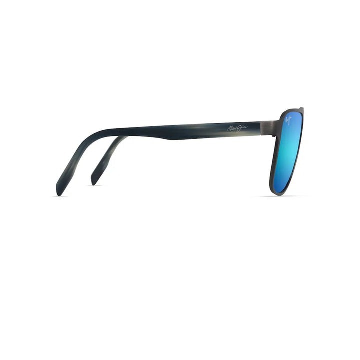 Maui Jim MJ0607S-002 BLUE HAWAII 2ND REEF Brushed Dark Gunmetal | Blue Hawaii Polarized