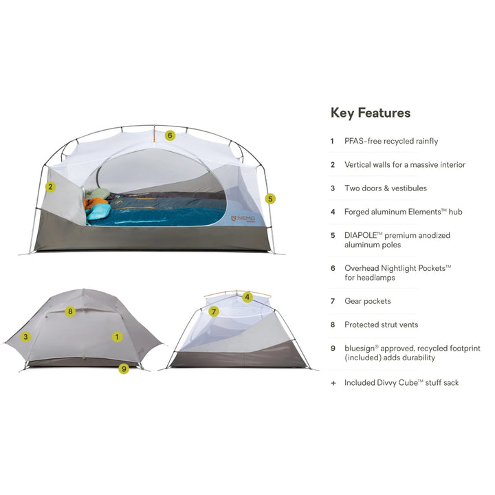 Nemo Equipment Aurora™ Backpacking Tent & Footprint 3 Person