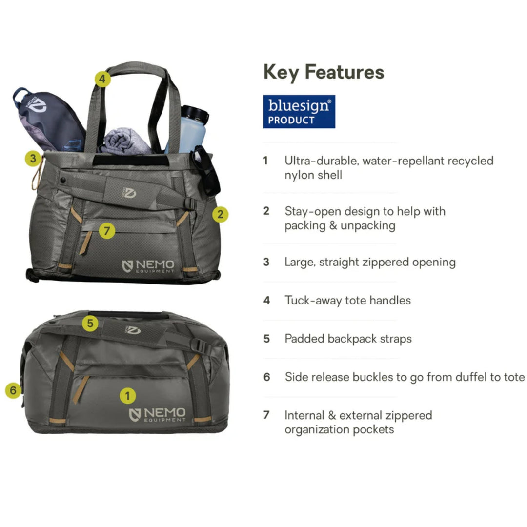 Nemo Equipment Double Haul™  30L Dual-Purpose Duffel & Tote